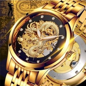 Real Gold and Diamond dragon watch